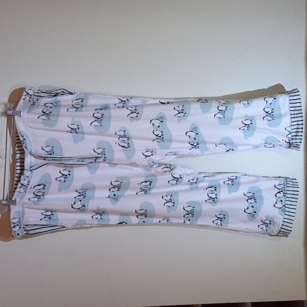 Penguin Love Flannel Pajama Pants-Size L